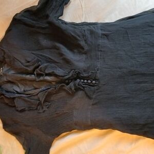 Elegant Black Button-Down Dress